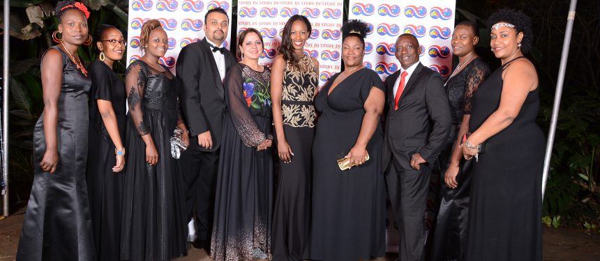 The AEC Uganda team at a university event